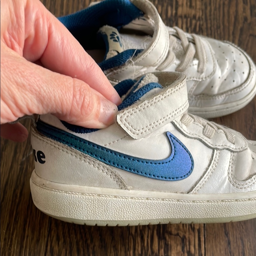 Nike Kids White and Blue Sneakers